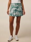 Huntress Toile Ashe Skirt in Marsh - Front View, Pleated Women's Golf Skort | Greyson Clothiers