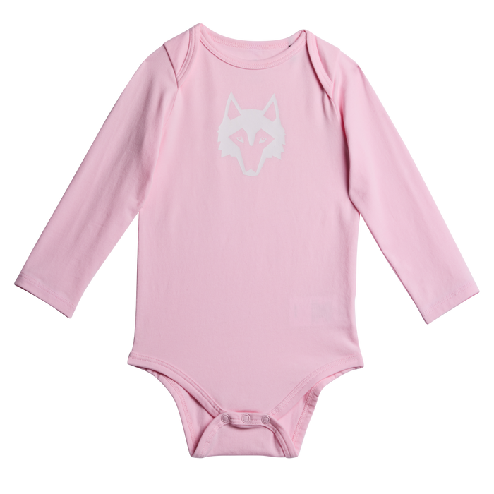 Ballet Slipper Pima Cotton Icon Pups Baby Onesie - Front View, Wolf Graphic | Greyson Clothiers
