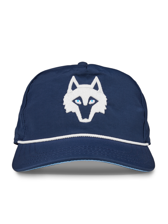 Greyson Clothiers Icon Rope Hat in Maltese Blue - Front View, Wolf Logo Embroidery