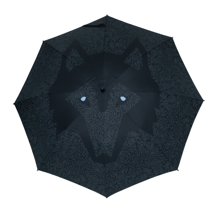 Greyson Clothiers Icon Wolf Umbrella in Shepherd - Top View, den of thieves print canopy | Greyson Clothiers