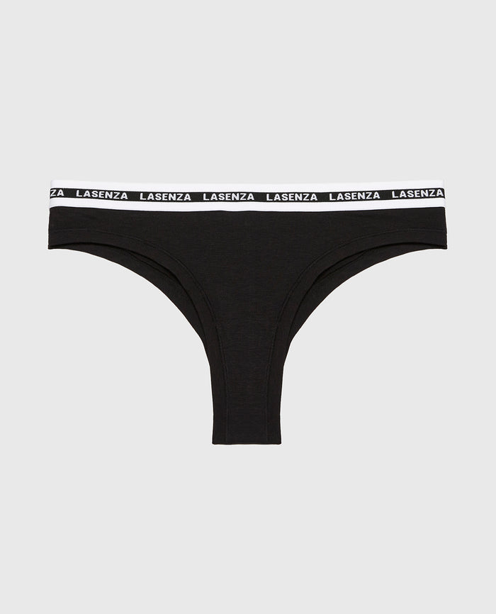 Icons Thong Panty in Tuxedo Black