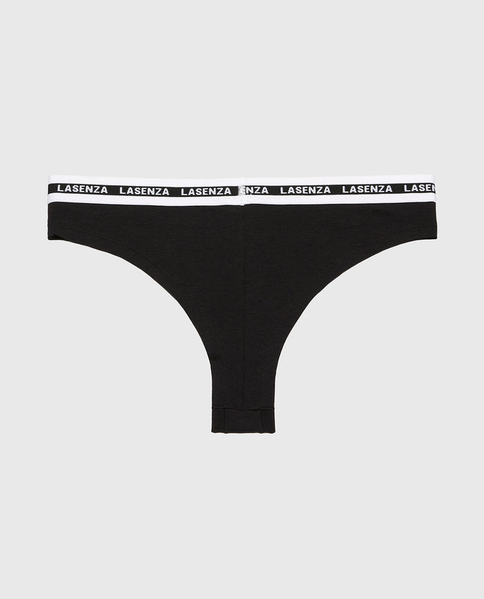 Icons Thong Panty in Tuxedo Black