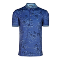 Falcon Blue Toile-Print Men's Golf Polo - Front View | Greyson Clothiers