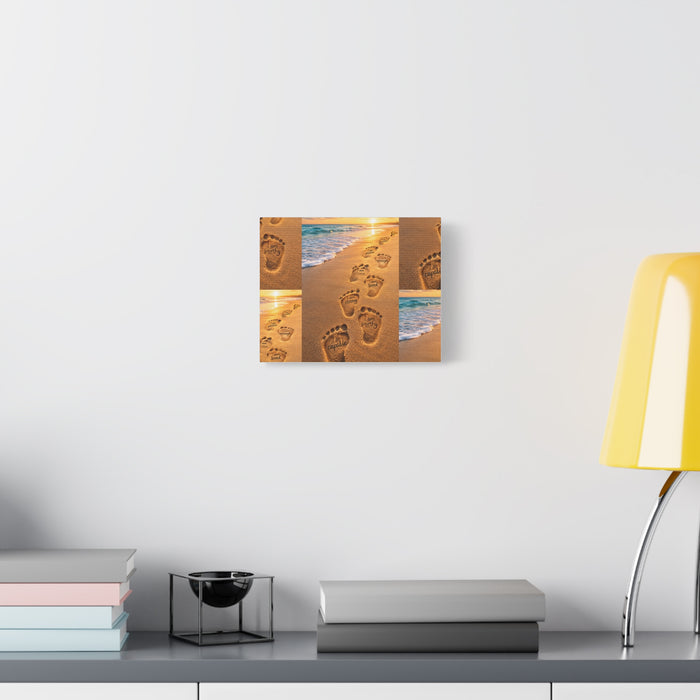 Inspirational Beach Footprints Canvas — "I Am Worthy / Capable" Wall Art