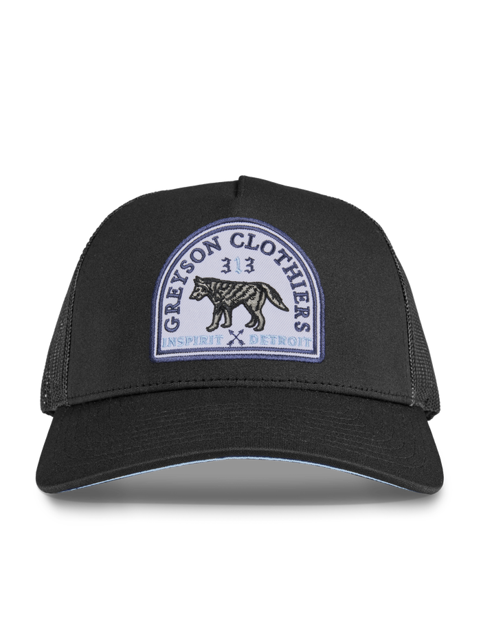 Shepherd Black Inspirit Wolf Trucker Hat - Front View | Greyson Clothiers