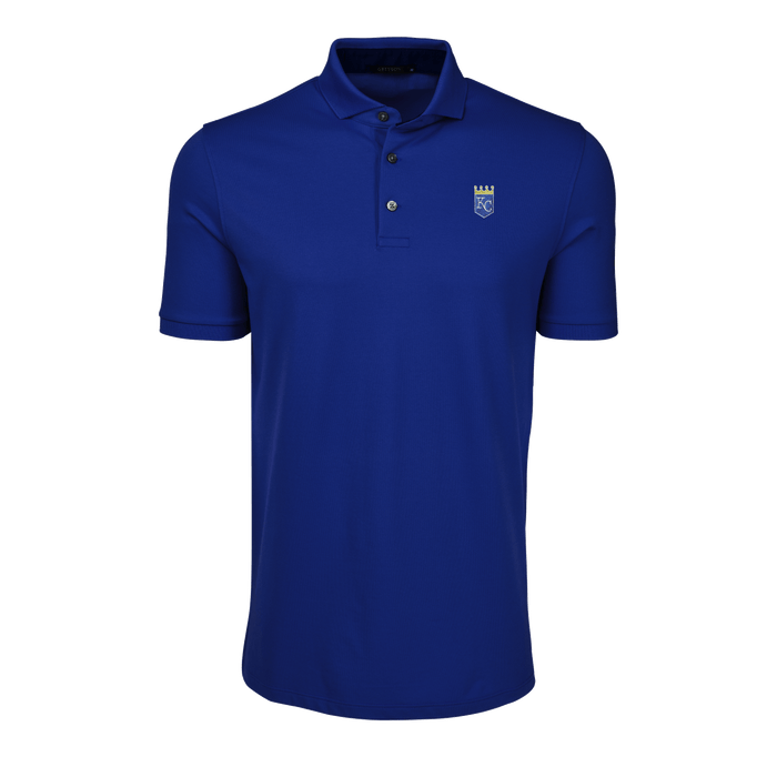 Royal Blue Kansas City Royals Crowley Golf Polo - Front View with KC Crown Logo | Greyson Clothiers