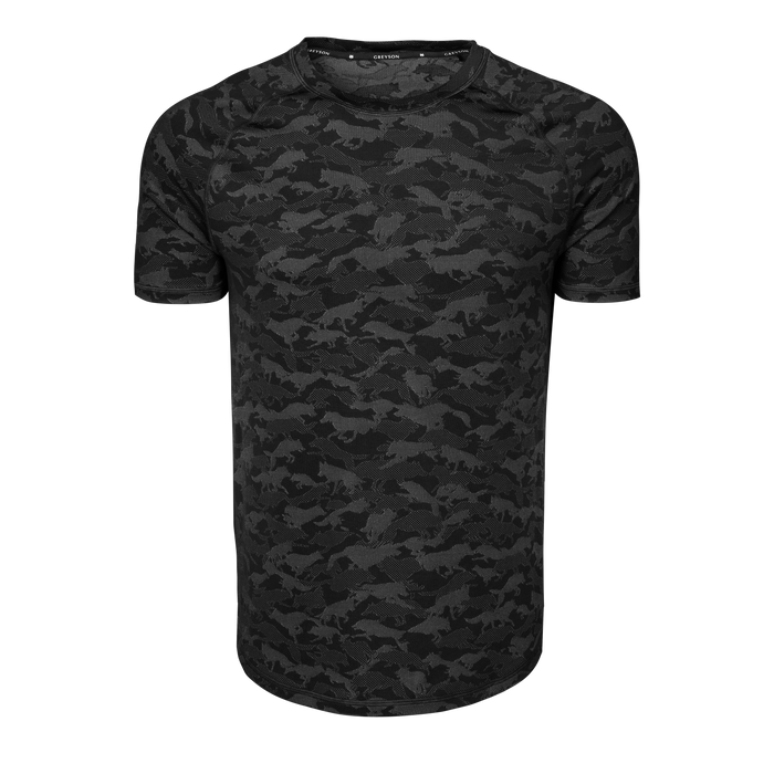 Shepherd Wolfpack Camo Kennebec Short Sleeve Sport Tee - Front View, Raglan Sleeves | Greyson Clothiers