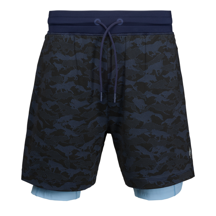 Maltese Blue Kennebec Wolfpack Camo Performance Short - Front View, Layered Liner | Greyson Clothiers