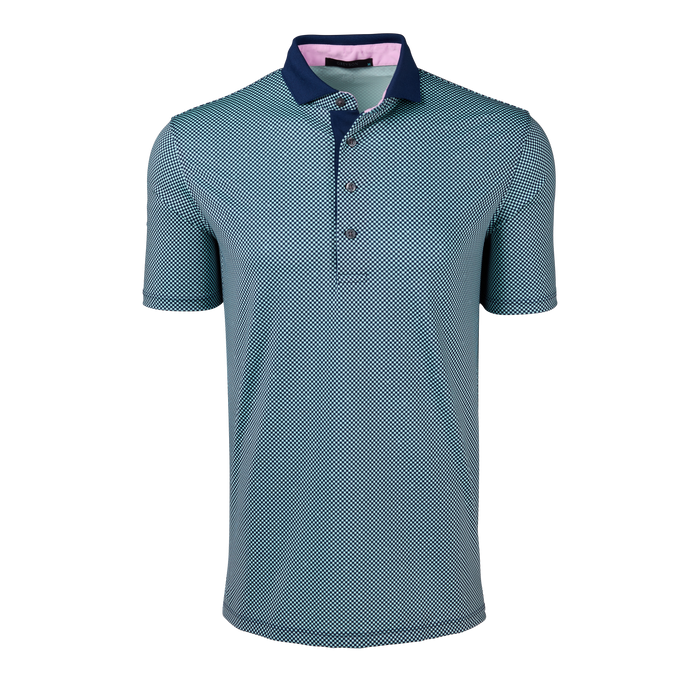 Bloomfield Knight Wolf Short Sleeve Golf Polo - Front View, Printed Performance | Greyson Clothiers