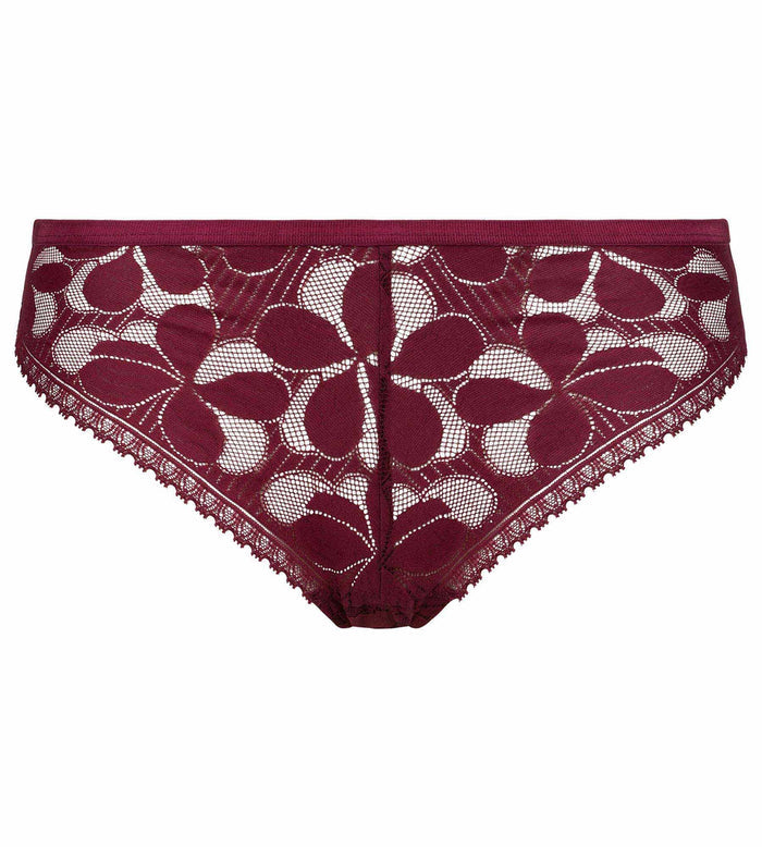 Lace Art Flowers Brief in Beaujolais