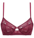 Lace Art Flowers Underwired Push-Up Bra in Beaujolais