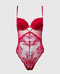 Lace Bodysuit in Crimson