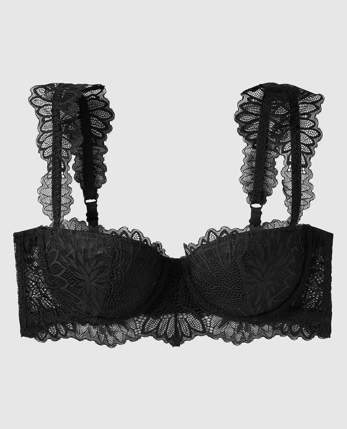 Lace Bra Top in Smoulder Black