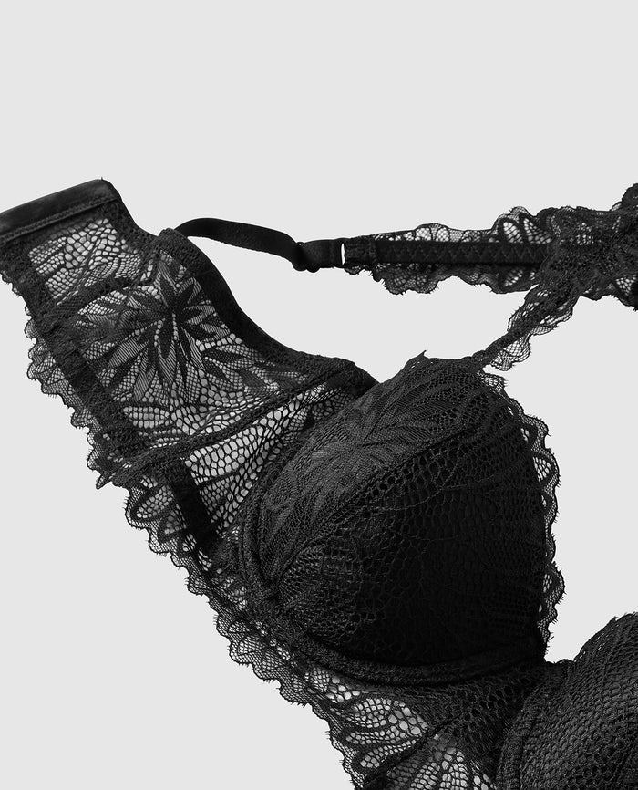Lace Bra Top in Smoulder Black