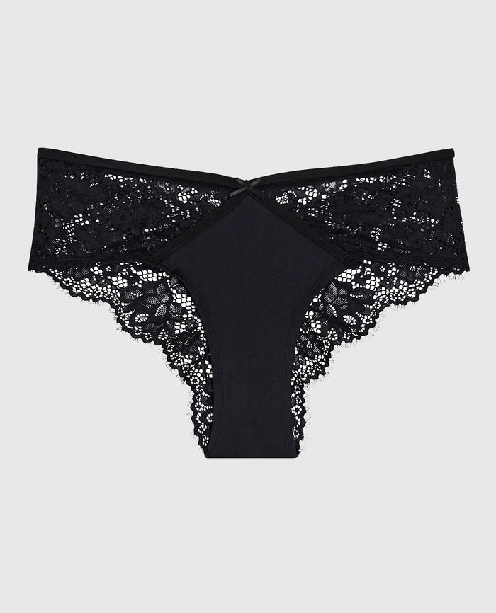 Lace Cheeky Panty in Black