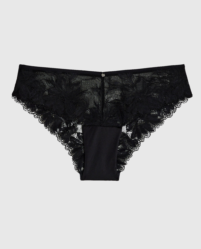 Lace Cheeky Panty in Black