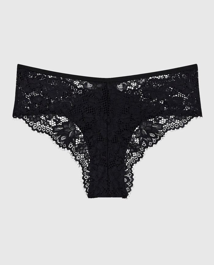 Lace Cheeky Panty in Black