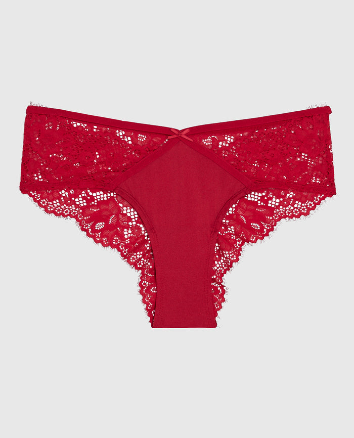 Lace Cheeky Panty in Cosmo Red