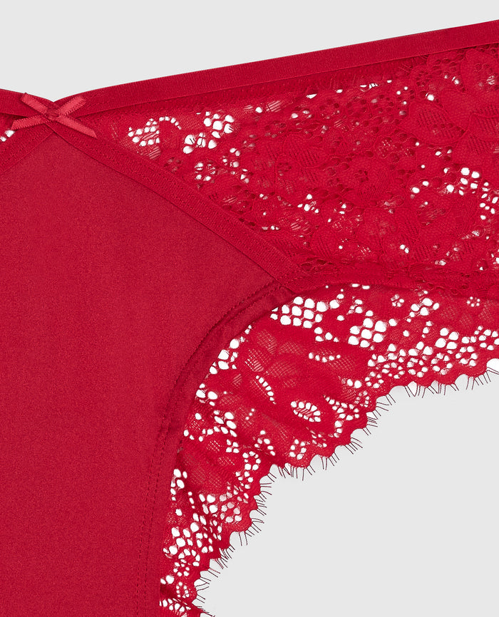 Lace Cheeky Panty in Cosmo Red