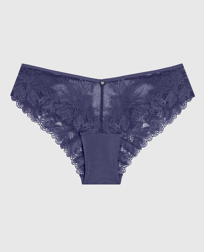 Lace Cheeky Panty in Dusk Blue