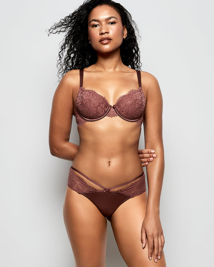 Lace Cheeky Panty in Dusty Cedar