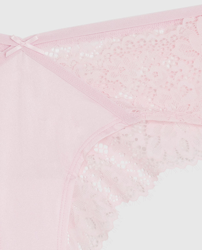 Lace Cheeky Panty in Pink-A-Boo