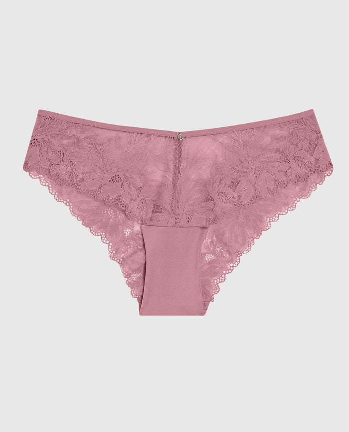 Lace Cheeky Panty in Sheer Mauve