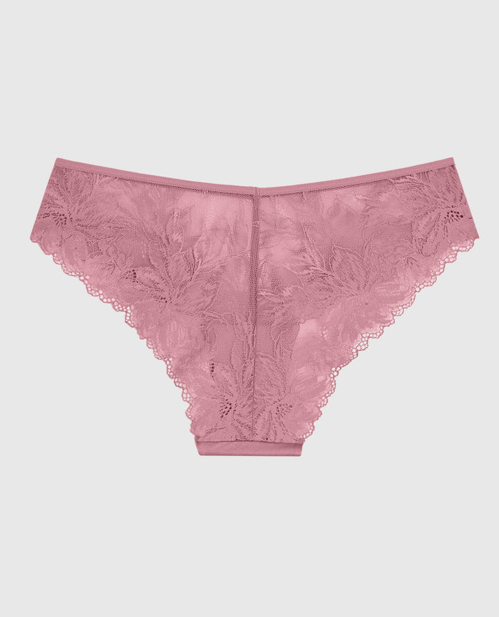 Lace Cheeky Panty in Sheer Mauve