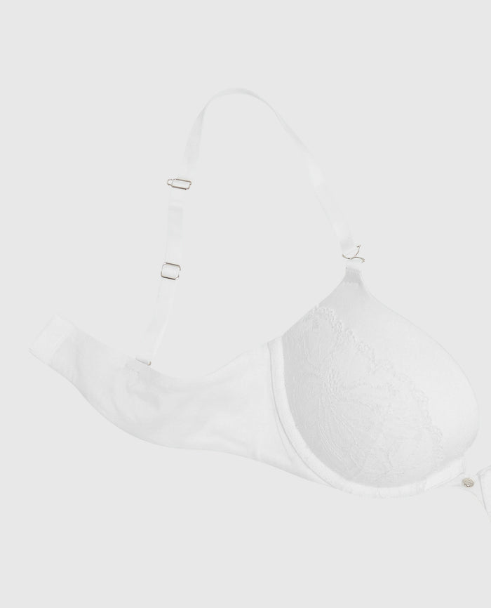 Lace Cup Push Up Bra in Ivory