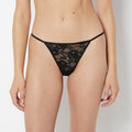 Lace G-String Panty in Tuxedo Black