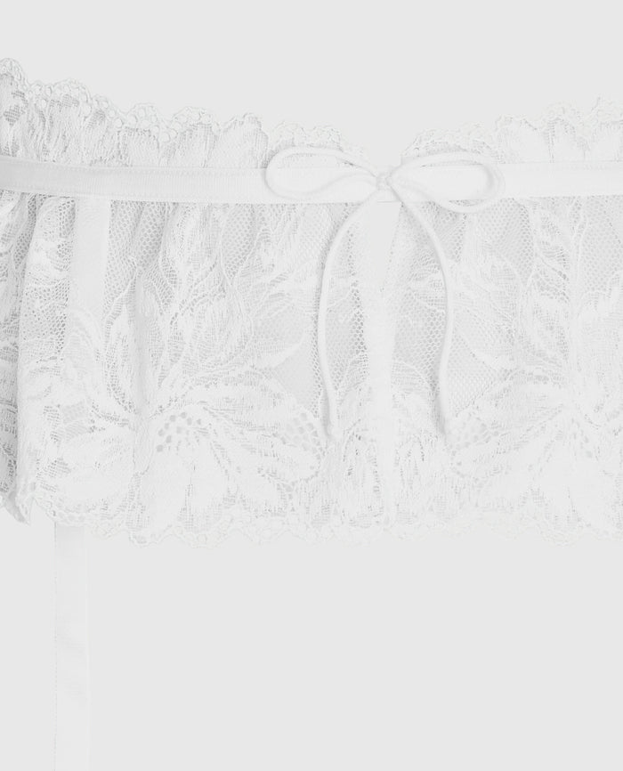 Lace Garter Skirt in Ivory