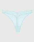 Lace High Leg Thong Panty in Vista Blue