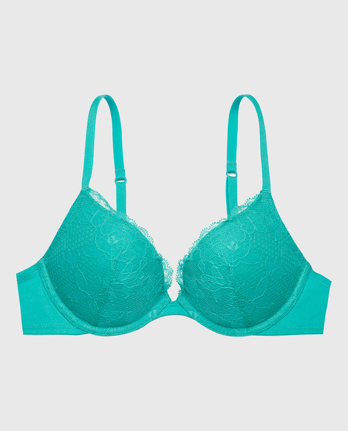 Lace Push Up Bra in Beach Teal