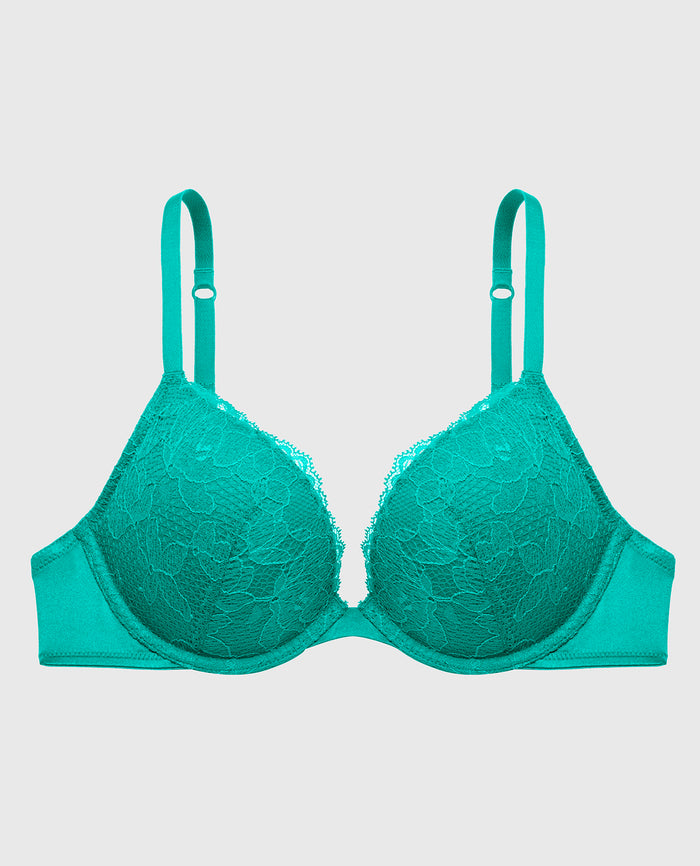 Lace Push Up Bra in Dynasty Green