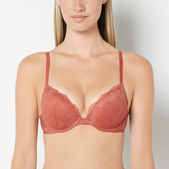 Lace Push Up Bra in Marsala