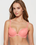 Lace Push Up Bra in Peach Fizz