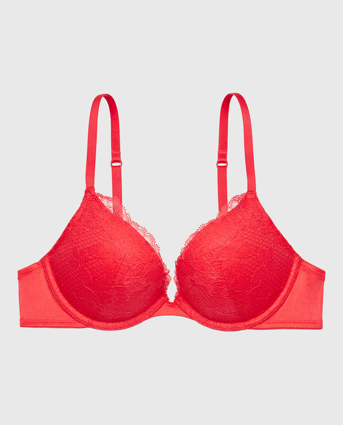 Lace Push Up Bra in Tart Berry
