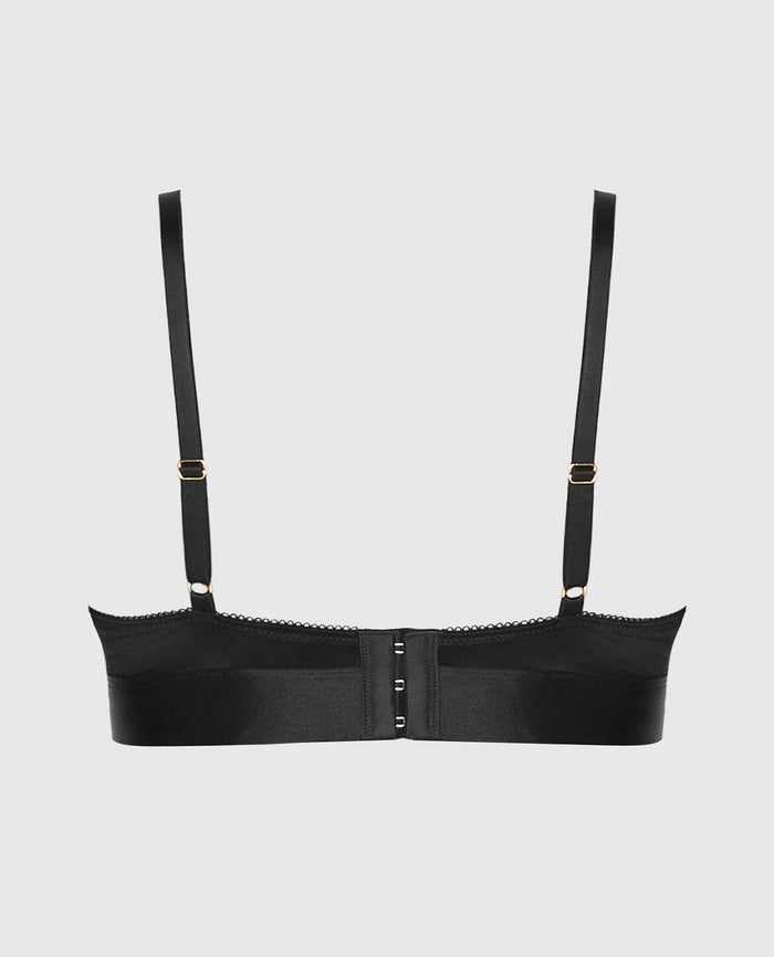 Lace Triangle Top in Tuxedo Black
