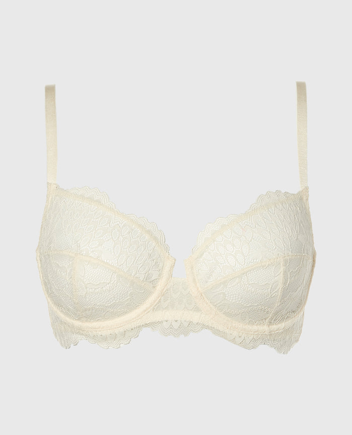 Lace Wired Unlined Bra in Gardenia