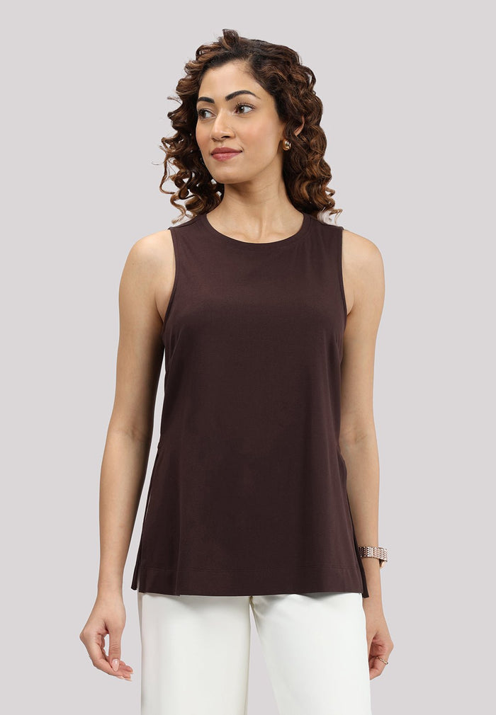 Last Tee Sleeveless Long Slit Top - BlissClub