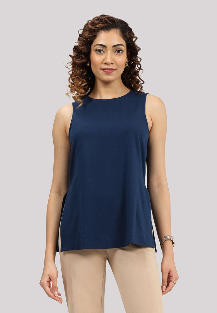 Last Tee Sleeveless Long Slit Top - BlissClub