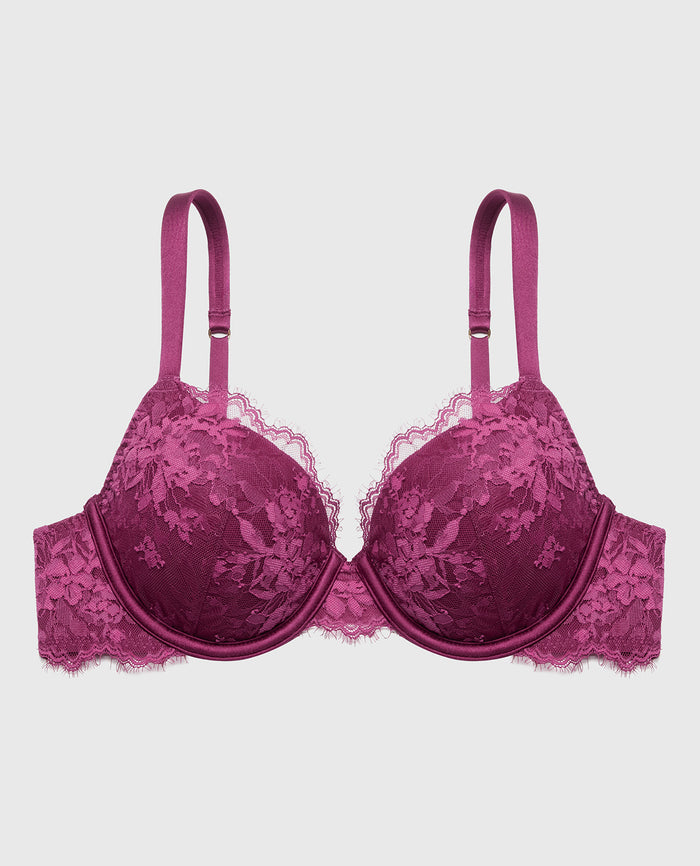 Lightly Line Full Coverage Bra With Bewitched Lace in Magenta Purple