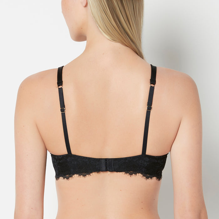 Lightly Line Full Coverage Bra With Bewitched Lace in Tuxedo Black