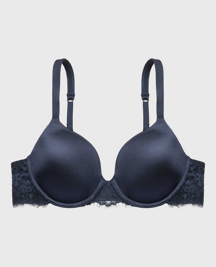 Lightly Line Full Coverage Bra With Bewitched Lace Wing in Navy Blazer
