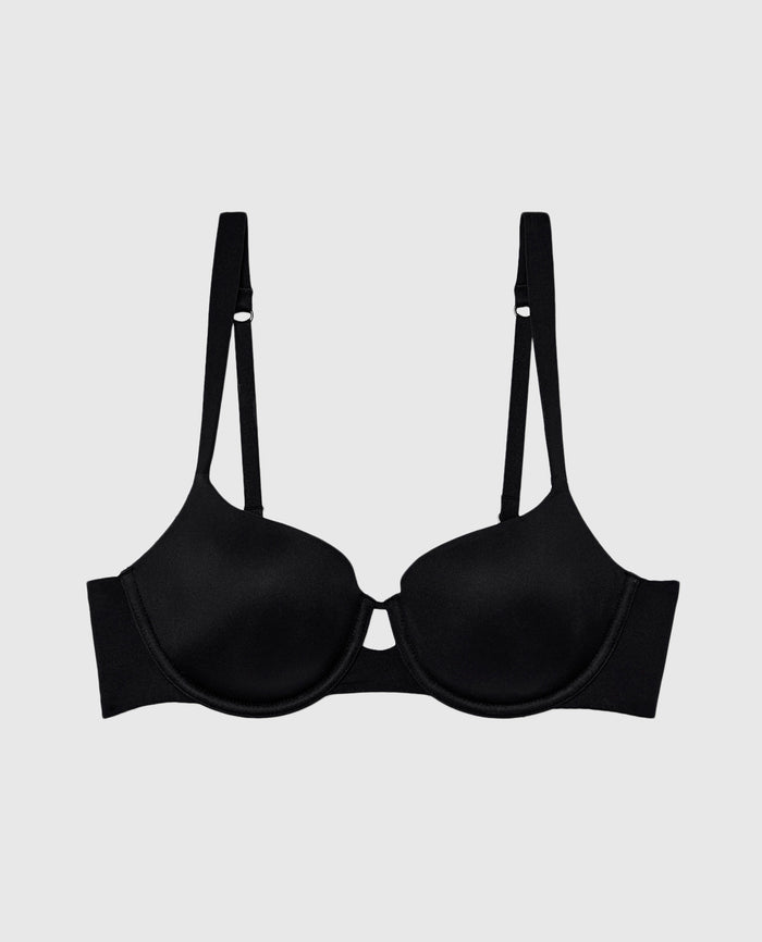 Lightly Lined Balconette Bra in Black