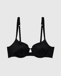 Lightly Lined Balconette Bra in Tuxedo Black