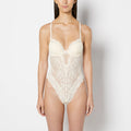 Lightly Lined Bodysuit with Timeless Lace in Pearled Ivory