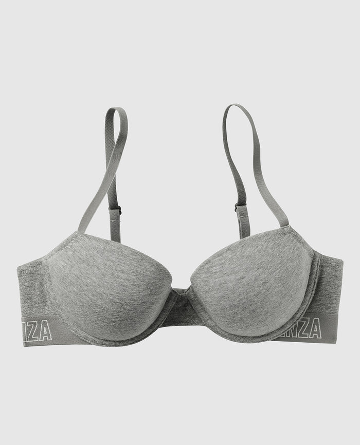 Lightly Lined Demi Bra in Chill Grey Heather