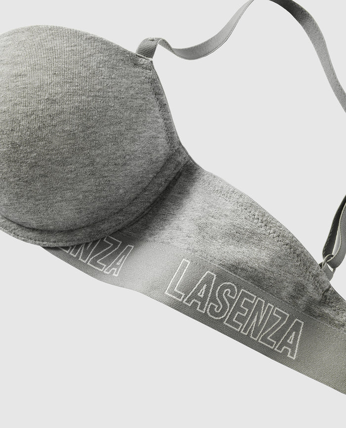 Lightly Lined Demi Bra in Chill Grey Heather