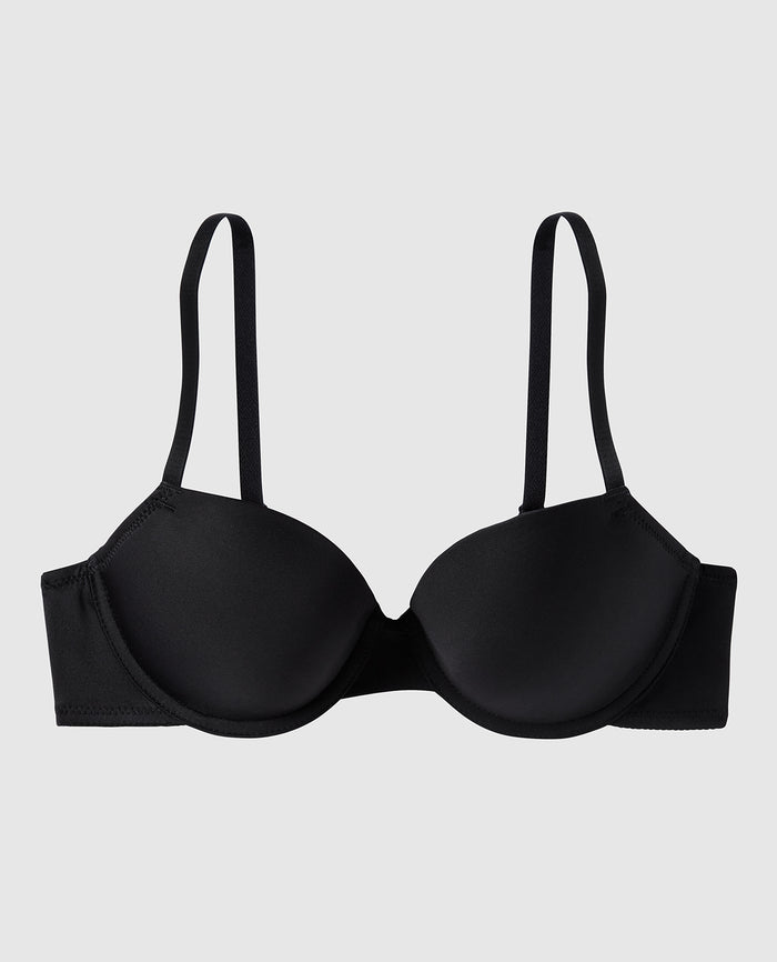 Lightly Lined Demi Bra in Smoulder Black